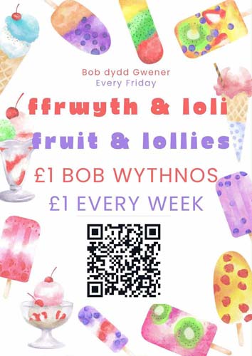 Poster for fruit & lollies showing lolly icons