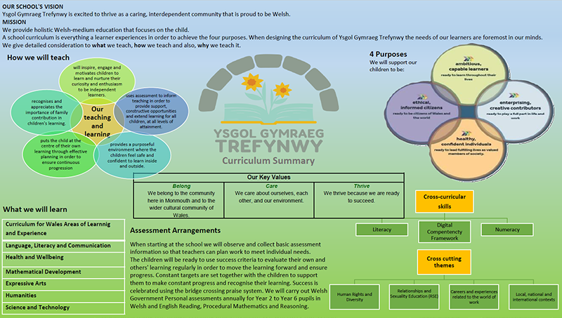 An info graphic with information on the curriculum overview